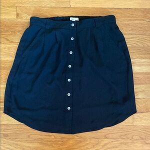 LOFT Black Button Down Skirt With Pockets